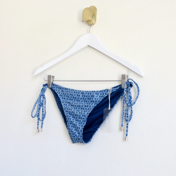 NEW! Kenny Flowers The Todos Santos Mini String Bikini Bottom Blue SZ S - Picture 9 of 15